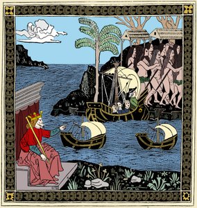Christopher Columbus Discovering America, xilogravura, 1493 de Unbekannt