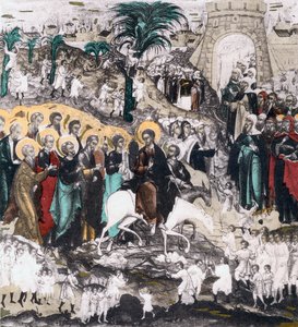 Entrada de Cristo em Jerusalém, século XVI de Unbekannt