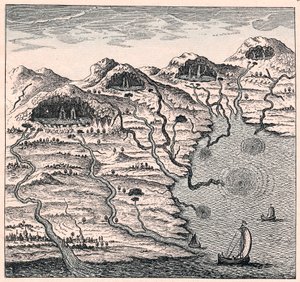 Circulação de água entre o mar e as montanhas, 1665 de Unbekannt