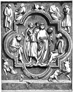 Cidadãos da França auxiliando estudiosos pobres, 1257 1870 de Unbekannt