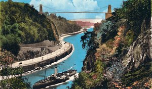Ponte suspensa de Clifton de Leigh Woods, Bristol, c1940s de Unbekannt