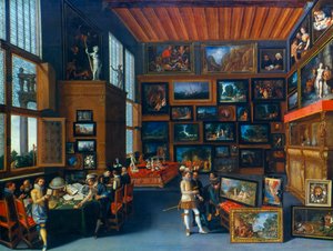 Cognoscenti em um quarto pendurado com fotos, c1620 de Unbekannt