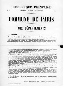 Commune de Paris, dos cartazes políticos franceses da Comuna de Paris, maio de 1871 de Unbekannt