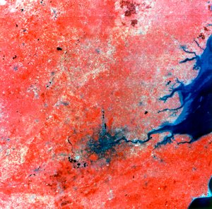 Fotografia composta de Londres tirada por Landsat 2, 29 de julho de 1975 de Unbekannt