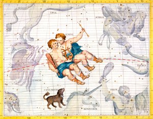 Constelações de Gêmeos e Cão Menor, 1729 de Unbekannt