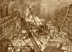 Construindo uma doca seca em Swansea, c1930. de Unbekannt