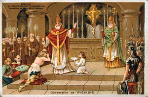 Conversão de Witikind, 785 dC, século XIX de Unbekannt