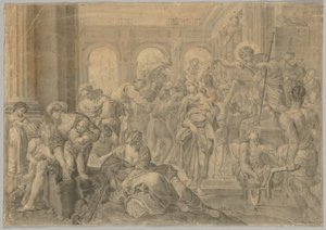Cópia de Annibale Carraccis St. Roch dando esmola, 1595 ou depois. de Unbekannt