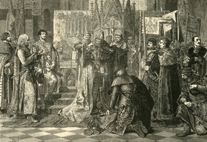 Coroação em Cracóvia de Luís I da Hungria como rei da Polônia, 1370, 1890. de Unbekannt