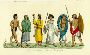 Fantasias de homens e mulheres do povo Núbio (Barabra) de Dongola (Dunqulah) de Unbekannt