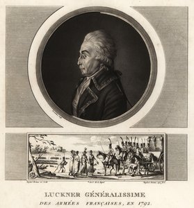 Conde Nicolas Luckner, general revolucionário francês, Generalissime des Armees Francaises, executado em 1794 de Unbekannt