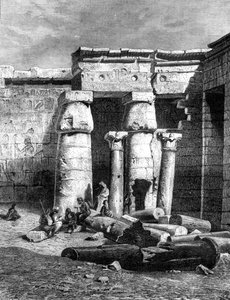 Corte com restos de uma igreja cristã, Medinet-Habou, 1881 de Unbekannt