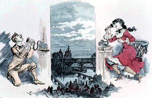 Cortejando por telefone em Paris, 1883 de Unbekannt