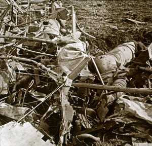 Avião caiu, Aisne, França, c1914-c1918 de Unbekannt