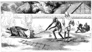 Cremação em Calcutá, Índia, 1882 de Unbekannt