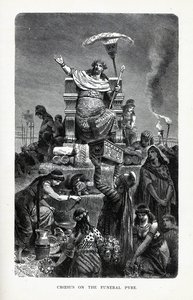 Croesus na pira funerária, 1882 de Unbekannt