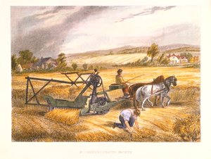 Máquina de colheita de Cyrus McCormicks de 1831, patenteada em 1834, c1851. de Unbekannt