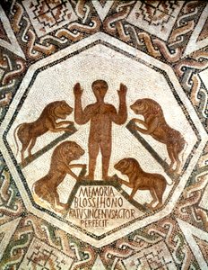 Daniel na cova dos leões, mosaico romano, século V de Unbekannt