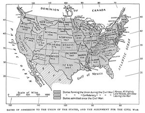 Datas de admissão na União dos Estados e alinhamento para a guerra civil, 1933 de Unbekannt
