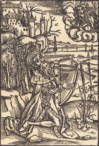 David tocando harpa, c. 1500. de Unbekannt