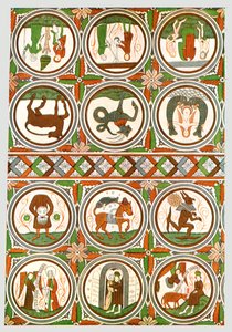 Decoração na Igreja Velha de Stora Råda, Västra Götaland, Suécia, 1928. de Unbekannt