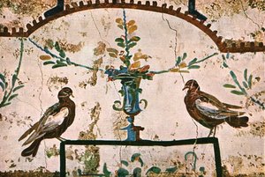 Decoração nas Catacumbas de Praetextatus na Via Appia, Roma, Itália, 1928. de Unbekannt