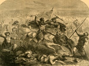 Derrota dos saxões por Arthur, c1890. de Unbekannt