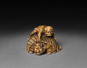 Demônio cobrindo Shoki, século XIX. de Unbekannt