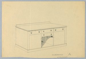 Design para Aparador A de Mogno, 1900-05 de Unbekannt