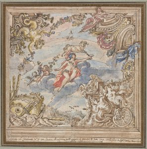 Projeto para um teto: Marte e Áries, década de 1700. de Unbekannt