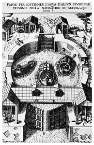 Projeto para trancas de canal com dobradiças de Leonardo da Vinci, século XV de 1956 de Unbekannt