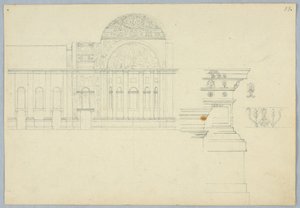 Projeto para o interior de um edifício abobadado de Unbekannt