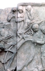 Detalhe do Grande Friso do Altar de Pérgamo, 180-159 aC de Unbekannt