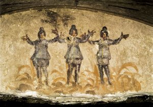 Pormenor de um fresco das Catacumbas de Priscilla (Priscilla), século II ou III d.C. de Unbekannt