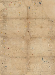 Diagrama para um Pichawai representando a Sharad Purnima a Lua Cheia de Outono, meados do século XIX. de Unbekannt