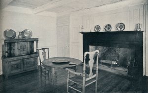 Sala de jantar, por volta de 1800, da Shenk House, Long Island, 1930 de Unbekannt