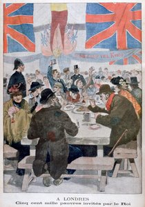 Jantar para os pobres em comemoração à coroação do rei Eduardo VII, Londres, 1902 de Unbekannt