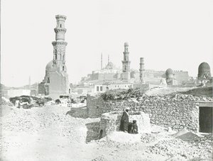 Vista distante da Cidadela, Cairo, Egito, 1895. de Unbekannt
