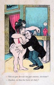Doutor, isso é por amor ou dever, cartão postal vintage francês, c1900 de Unbekannt