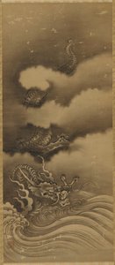 Dragão e ondas, período Edo, 1615-1868. de Unbekannt