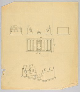 Desenho, Desenho para Conjunto de Secretária de Unbekannt