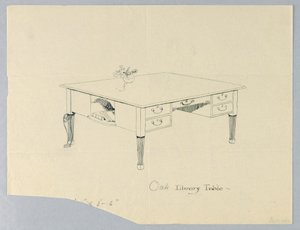 Desenho, Desenho para Tabela de Biblioteca com Indicação de Variação de Nicho Lateral e de Perna de Unbekannt