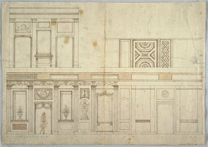 Desenho, Design para um Interior, 1800-1820 de Unbekannt