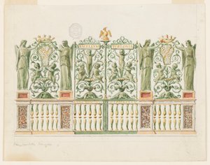 Desenho, Projeto para o portão da capela, 1845 de Unbekannt
