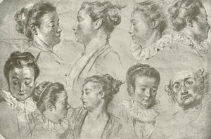 Desenho em três gizes, início do século XVIII, 1908. de Unbekannt