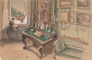 Desenho de um Interior: Salão, 1857. de Unbekannt