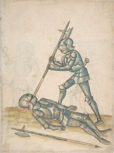 Desenhos que mostram o combate a pé Champ Clos, século XVI. de Unbekannt