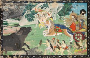 Durga Matando Mahisha, c. 1830 de Unbekannt