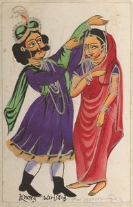Dusmanta Garlanding Shakumtala, 1800. de Unbekannt