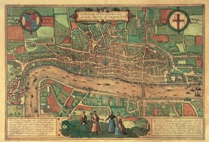 Primeiro mapa impresso de Londres, 1574 de Unbekannt